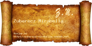 Zuberecz Mirabella névjegykártya